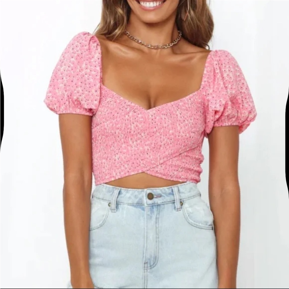 Hello Molly Pink Crop Top size XS going out top